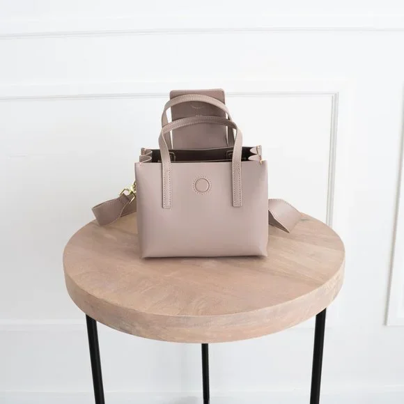 😍 Stella Mini Satchel Bag - Genuine Leather - Pale Rose - Picture 5 of 14